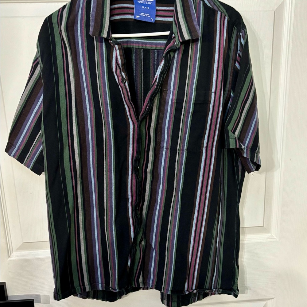 Without Walls Black Multicolor Striped Shirt